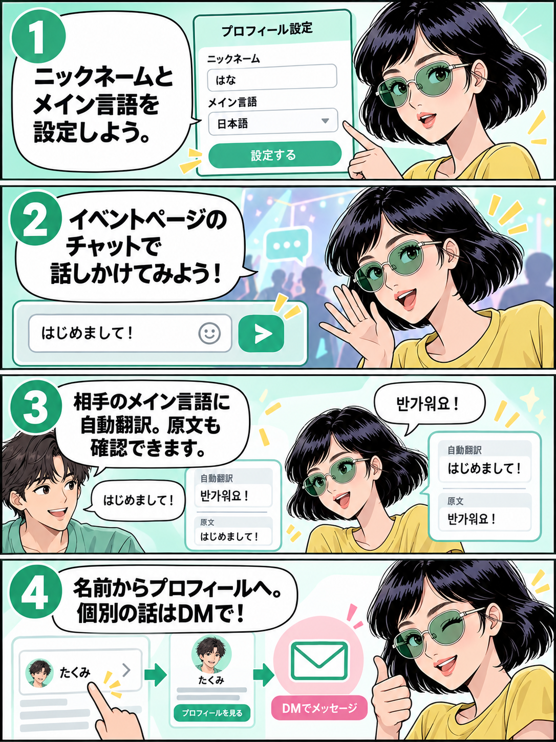 4コマ漫画:マイページに登録する